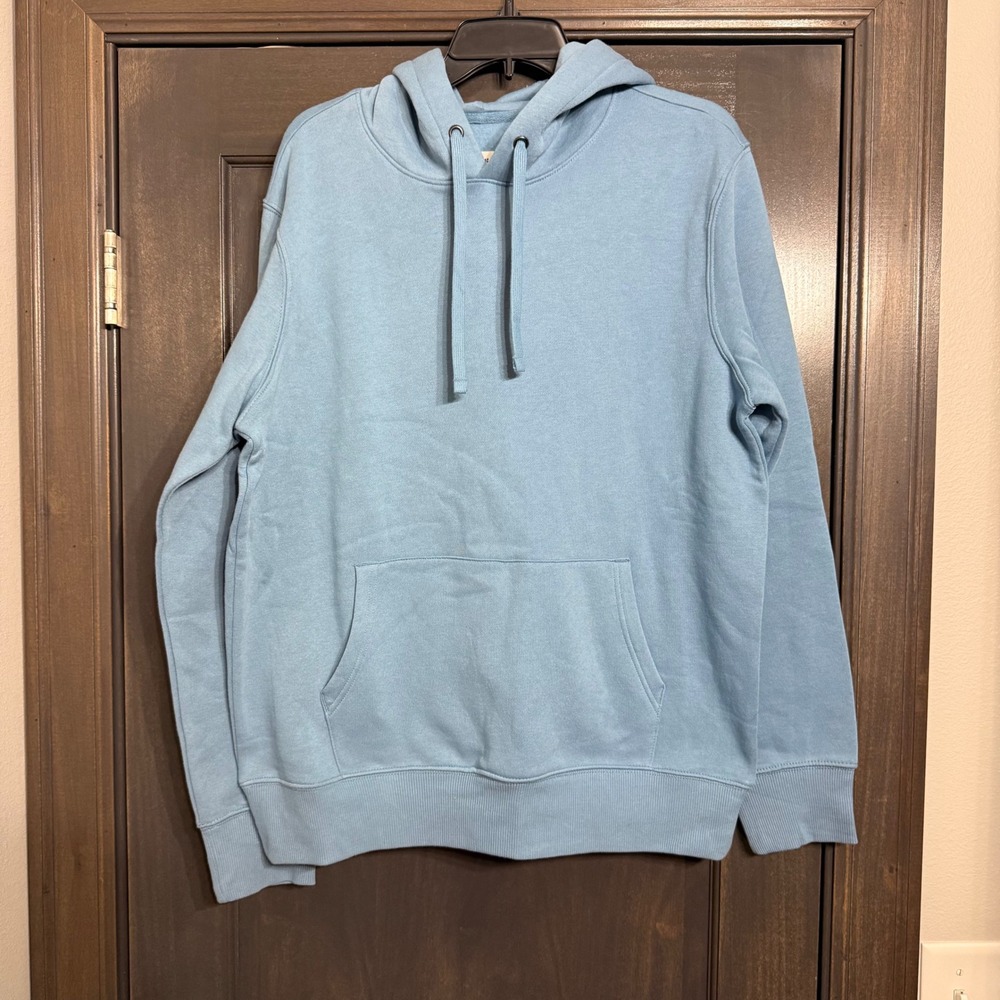 Goodfellow & Co Mens Ultra-Soft Fleece Hoodie Light Blue Large Pullover Hoodie